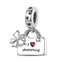 Perlas De Perfume Para Mujer Plata Esmaltada Colgante De Zapatos Altos Y Lápiz Labial Para Pulsera DIY Joyería - details 0