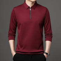 Camisa Polo De Manga Larga Para Hombre En Color Sólido Moda Casual Top Polyester Transversal De Cuatro Estaciones - details 6