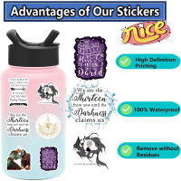 50PCS Pegatinas De Novela Cartoon Throne of Glass Para Laptop Suitcase Skateboard Moto Guitarra Botella Decalcomanía DIY - details 0