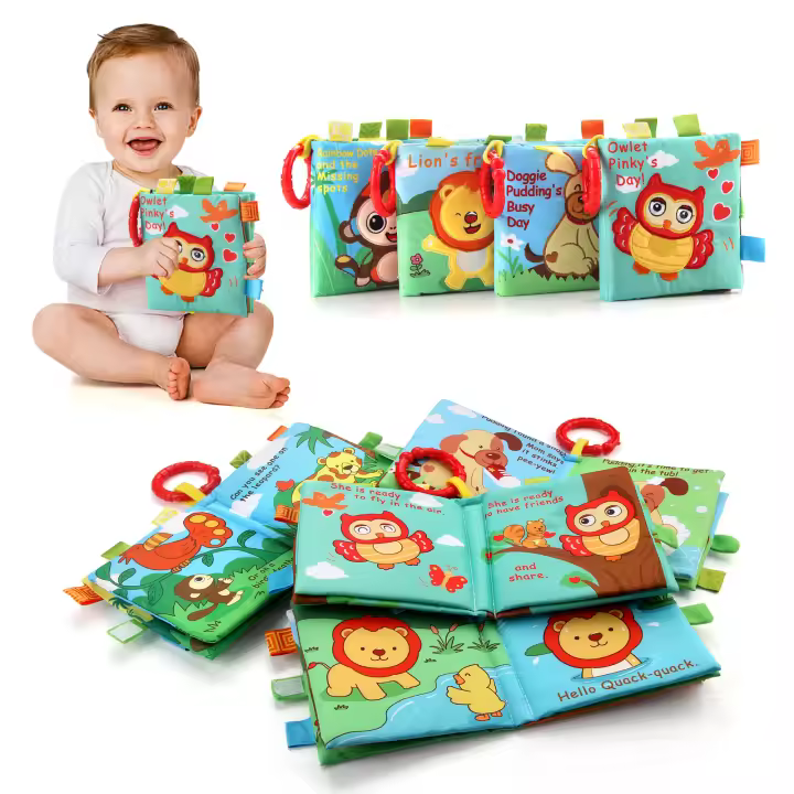 Libro De Tela Suave Con Sonido De Animal Para Bebés De 0 a 36 Meses Juguetes Educativos Tempranos Con Dibujos Animados Regalos Para Niños - 1