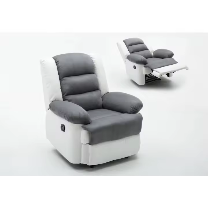 Habitat y Jardin - Sillón relax "Buckingham" - Blanco / Gris claro - 1