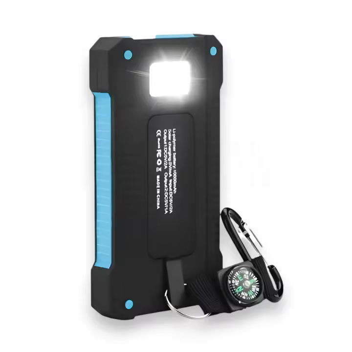 Banco de Energía Solar 10000mah USB Dual y Linterna LED - 1