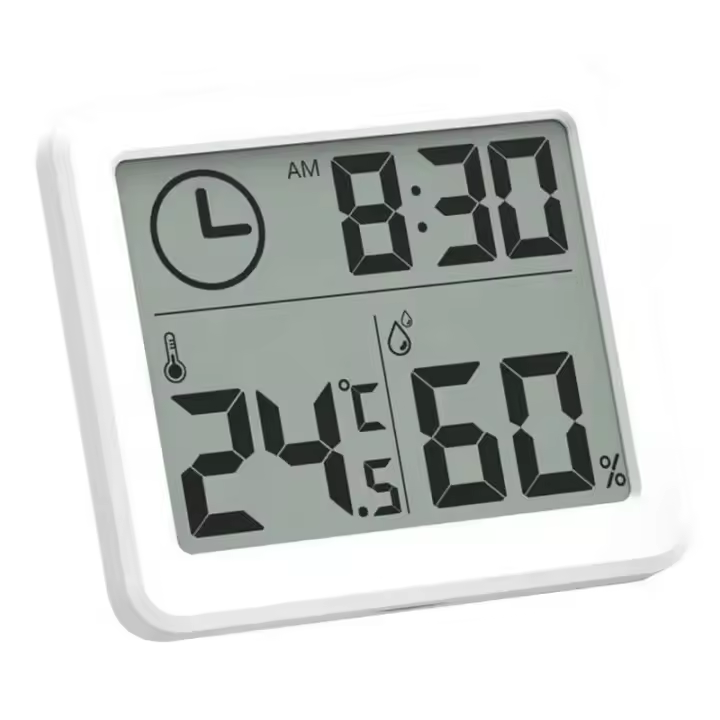 Reloj De Escritorio Digital Con Monitorización De Temperatura Y Humedad Pantalla LCD Grande Multifuncional Para Hogar - 1