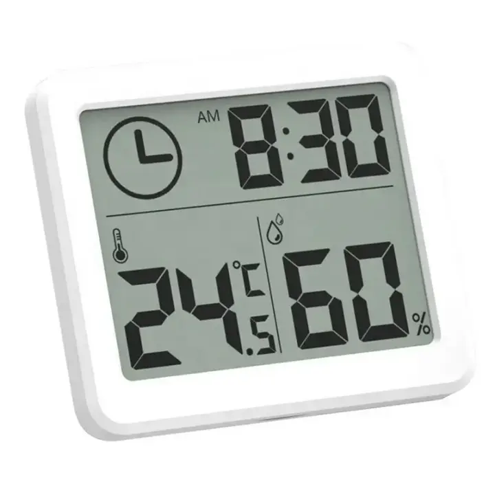Reloj De Escritorio Digital Con Monitorización De Temperatura Y Humedad Pantalla LCD Grande Multifuncional Para Hogar - 1
