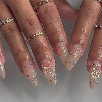 Uñas Postizas Largas De Moda 24Pcs Reutilizables Brillantes En Color Sólido Con Pegamento Para Mujeres Y Niñas - details 13