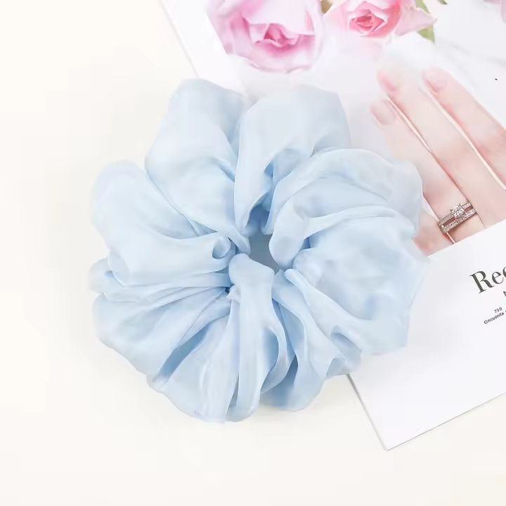 Diadema Elástica Para Mujer En Organza Multicolor Con Nudo Scrunchie Accesorio De Cabello Para Moño Y Cola De Caballo Fashion Headwear - 1