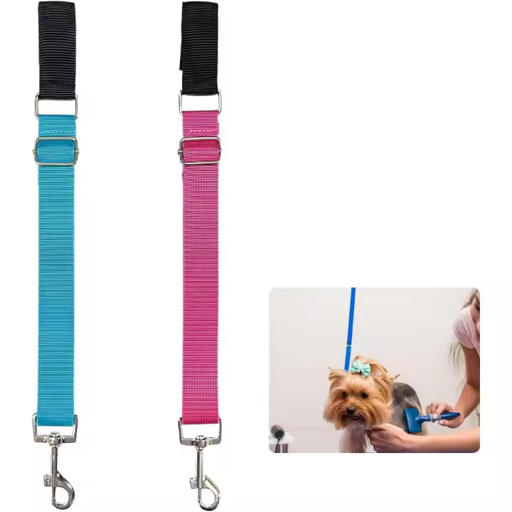 Correa de extensión para brazo de aseo de mascotas, 2 piezas de bucles ajustables para el aseo de perros, extensor de brazo de aseo, correa de aseo de liberación rápida para baño, aseo y recorte de perros. - 1