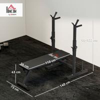 HOMCOM Banco de Musculación Multifuncional Plegable, Banco de Pesas, Press Banca con Soporte para Barras Ajustable y Estación de Dips, Carga 220 kg, para Entrenamiento Completo en Casa Gimnasio - details 2