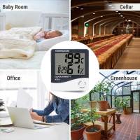 Monitor De Temperatura Y Humedad Para El Hogar Y Jardín Higrómetro Termómetro Digital De Pared Y Pie Batería AAA Incluida - details 7