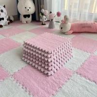 16PCS Alfombra De Piso Interconectada De Espuma De Peluche 30x30cm Alfombra De Moda Suave Para El Hogar Alfombras De Área Cuadradas - details 11