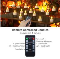 Velas de té recargables, 12 velas LED eléctricas sin llama, impermeables, parpadeantes, con temporizador remoto, estación de carga para baño, hogar, habitación, Halloween, decoraciones de fiestas, verano. - details 3