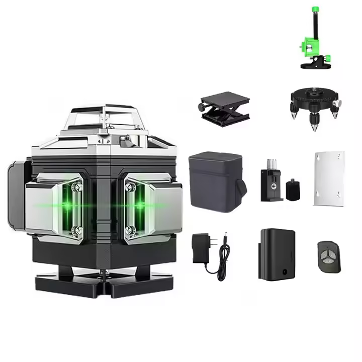 Nivel láser 3D/4D de 8/12/16 líneas Línea verde autonivelante 360 ° Potentes herramientas de nivel láser de haz verde, cruzadas horizontales y verticales - 1