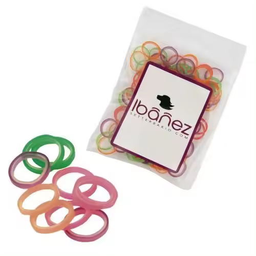 100 GOMAS DE COLORES DE LÁTEX PARA PERROS. IDEAL PARA PERROS DE PELO LARGO, COMO YORKSHIRE TERRIER, SHIH TZÚ O BICHÓN MALTÉS. - 1