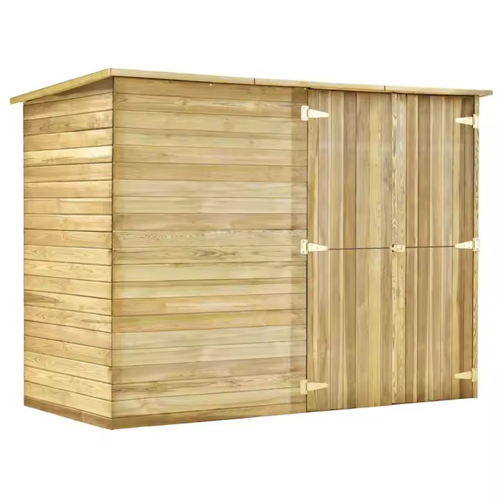 Cobertizo para jardín de madera pino impregnada 232x110x170 cm Decoración de muebles de jardín al aire libre - 1
