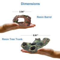 Adornos De Resina Para Acuario Cueva De Barril Artificial Decoraciones Para Tanque De Peces Accesorios De Paisajismo Para Decoración De Fondo - details 10