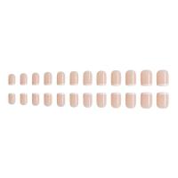 24Pcs Uñas Falsas Cortas Y Redondas En Blanco Con Borde Francés Uñas Postizas Detenables Cubiertas Por Encima Para Manicura - details 2