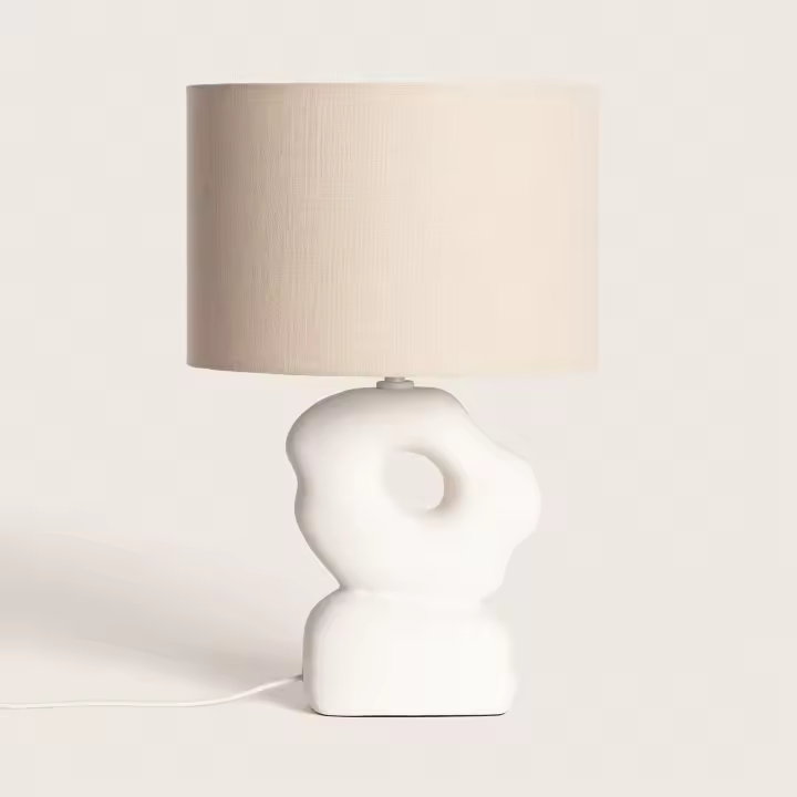Ledkia Lámpara de Mesa Cerámica Illinois Blanco - 1