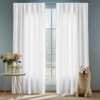 Cortinas De Lino Algodón Transparentes Para Dormitorio Y Sala De Estar Con Bolsa De Roda Filtración De Luz Estilo Europeo - details 0
