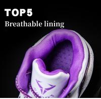 Zapatos De Baloncesto Para Hombres Clásicos Morados Moda Al Aire Libre Transpirables Deportivas De Alto Talle Para Mujeres Entrenamiento De Baloncesto Para Hombres - details 7