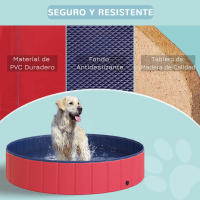 PawHut Piscina Plegable para Perros Ø140x30 cm Bañera para Mascotas Gatos de PVC Antideslizante Resistente al Desgaste Adecuado para Interior y Exterior - details 6
