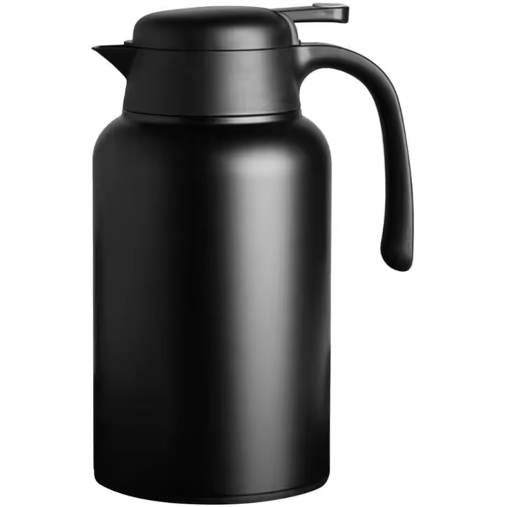 Jarra isotérmica de acero inoxidable de 2 litros con función de frío/calor durante 24 horas (negra) - 1