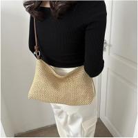 Bolso de hombro de paja para mujer, bolso de mano informal para playa, bolso de hombro tejido a la moda, bolso cruzado - details 0