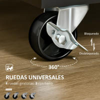 HOMCOM Carro de Cocina con Ruedas Mueble Auxiliar de Cocina con 2 Cajones 2 Puertas Estante Ajustable y Toallero para Comedor Salón 104x46x91 cm - details 1