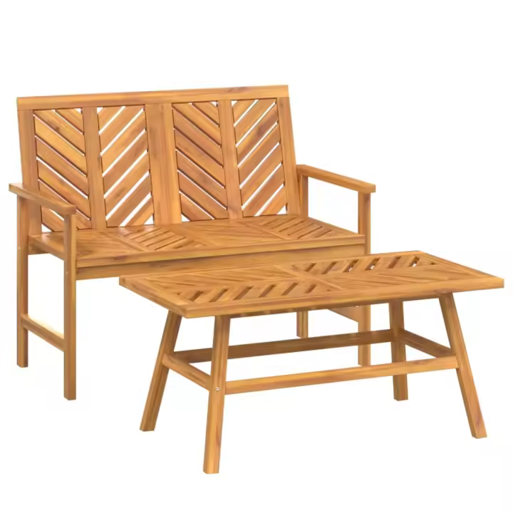 vidaXL Juego de muebles de jardín 2 piezas madera maciza acacia - 1