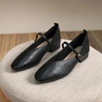 Zapatos Planos De Mujer Elegantes Y Retro Con Hebilla Mary Janes De Punta Cuadrada Rojos Para Primavera Y Otoño Con Suela Suave Y Material De Microfibra - details 16