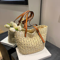 Bolso De Hombro Para Mujer Casual De Rotura Gran Capacidad Tejido De Paja De Verano Bolso De Playa Bolso De Viaje Para Dama - details 19