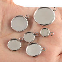 20pcs Base De Cabochón De Acero Inoxidable 14/20/25mm Para Colgantes DIY Encaje Charms Pendiente Blanco Metal Herramienta De Joyería - details 5