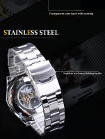 Reloj De Pulsera Deportivo De Lujo Para Hombre Forsining 2021 Acero Inoxidable Impermeable Con Caja Skeleton Movimiento Mecánico Transparente - details 6