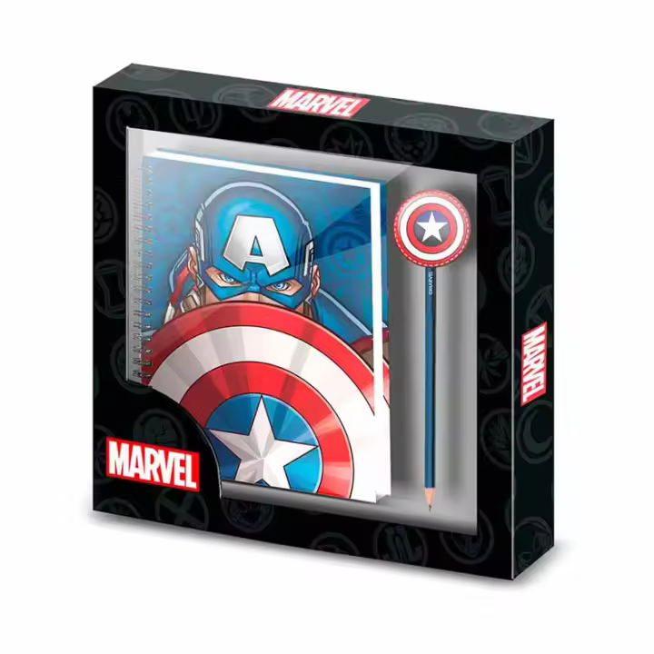 Set cuaderno + lápiz Patriot Capitán América Marvel - 1