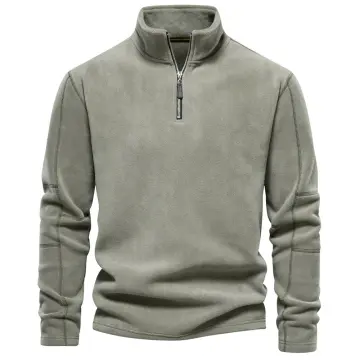 Sudadera Tipo Polo Con Cremallera De Un Cuarto - Gris Claro