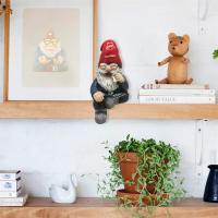 Estatua De Gnome Jardín Divertida Mago Fumador Gnome Anciano Con Barba Blanca Joven Escultura De Jardín Para Decoración De Habitaciones - details 3