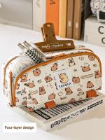 Estuche para bolígrafos con estampado de lechones, organizador de gran capacidad, bolsa de almacenamiento para suministros de papelería, bolsa organizadora - details 10