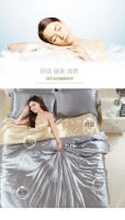 Juego De Cama Nórdico De Seda Satinada Con Fundas De Almohada Y Sábana Cubierta De Edredón Lujo Sólido Para Pareja Tamaño Grande - details 5
