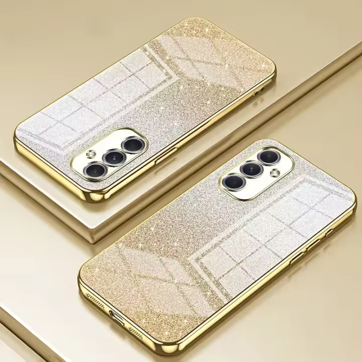 Funda De Teléfono Con Efecto Plateado Y Lente Protegida Para Samsung Galaxy S25 Ultra S25 plus A56 A36 A26 A16 A06 A55 A35 A25 15 05S 4G 5G Resistente Al Agua Y Al Ruido Ligera Antisuciedad Anti-Rasguños Y Antichoque - 1