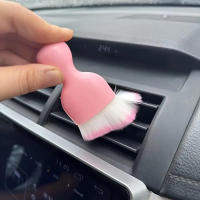 Cepillo De Limpieza Para Coche Rosa Con Cubierta Herramienta De Limpieza Interior Reutilizable Broomcica De Plástico Para Eliminar Polvo Y Ventilación Tamaño 10.3*5.8cm - details 4