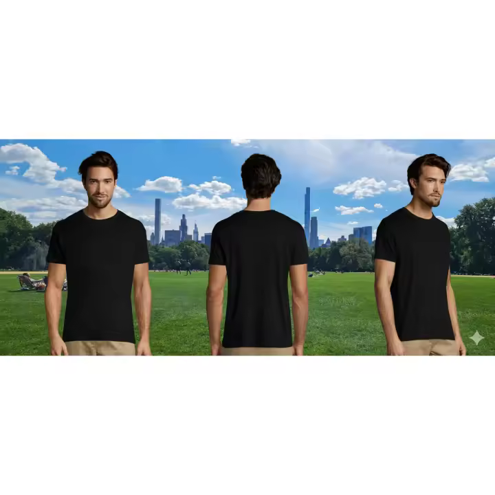 MARNAULA - Pack de 3 Camisetas negras de Algodón para Hombres y Mujeres - 1