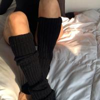 Calentadores De Pierna Largos 70CM Para Mujer Estilo Lolita Socks JK Cuff Botas Invierno Color Sólido Negro Blanco Tejidos Acrílico - details 6