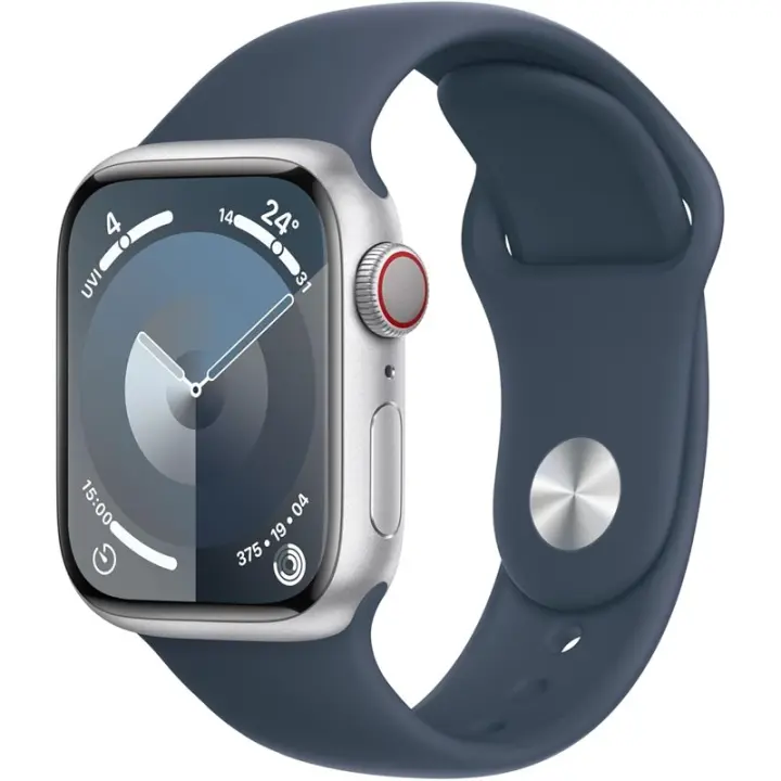 Apple Watch Series 9 GPS Celular 41 mm Ca Plata Aluminio Correa Deportiva Blue Storm S/M - 1
