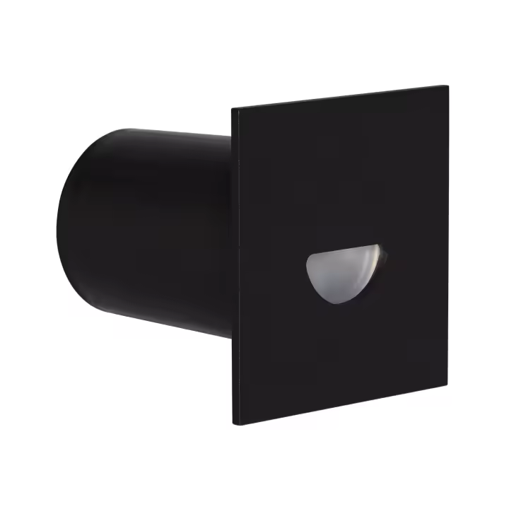 Ledkia Baliza Exterior LED 2W Empotrable Pared Cuadrado Negro Guell 2700K Blanco Cálido - 1