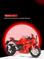 Modelo De Motocicleta 1:12 600RS Spring Breeze 450SR Con Neumáticos De Goma Y Absorción De Choque Regalo Para Niños Metal Y Plástico - details 0