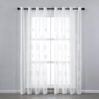 Cortinas Tullé Bordadas 2 Panel Para Sala De Estar Y Dormitorio Decoración De Hogar Translúcidas Con Bolsa Para Rodamiento Modernas Y Elegantes - details 1