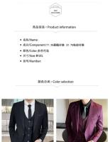 Traje De Novio Para Hombre S-9XL Moda Negocios Profesional Traje Formal Coreano Conjunto De Chaqueta Chaleco Y Pantalones Para Banquete - details 2
