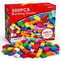 Bloques Construccion Infantiles 500 Piezas Juguete Infantil Regalo Compatible con todas las marcas Juego de bloques de construcción creativos de piezas Certificados con marcado CE, seguros y divertidos para niños desde los 3 años, Inventa, crea, Marzono - details 0