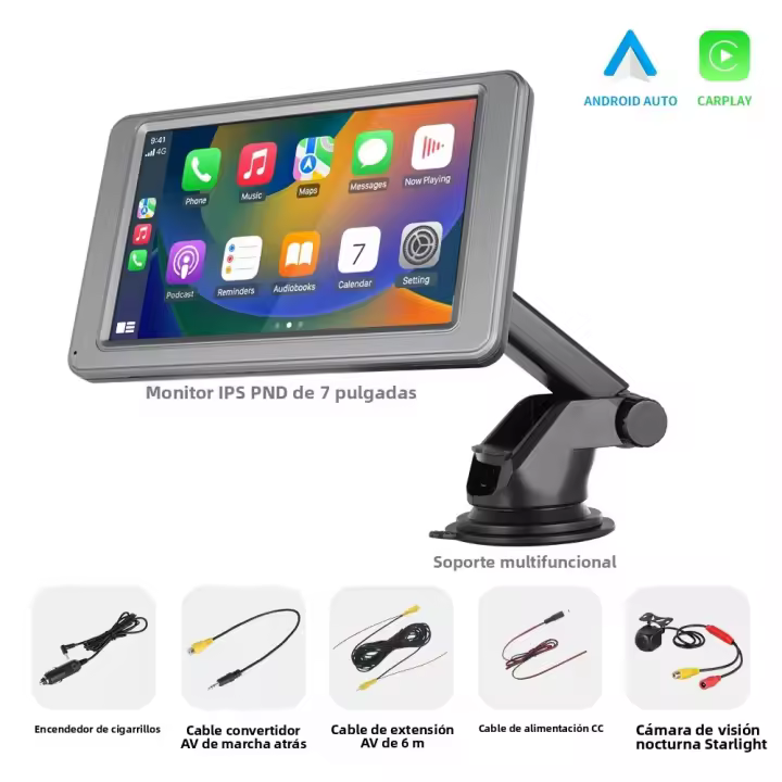 KTYDKP Reproductor Multimedia De Coche Con Pantalla Táctil Inalámbrica CarPlay Y Android Auto 7 Pulgadas USB Soporte Para Cámara Trasera - 1