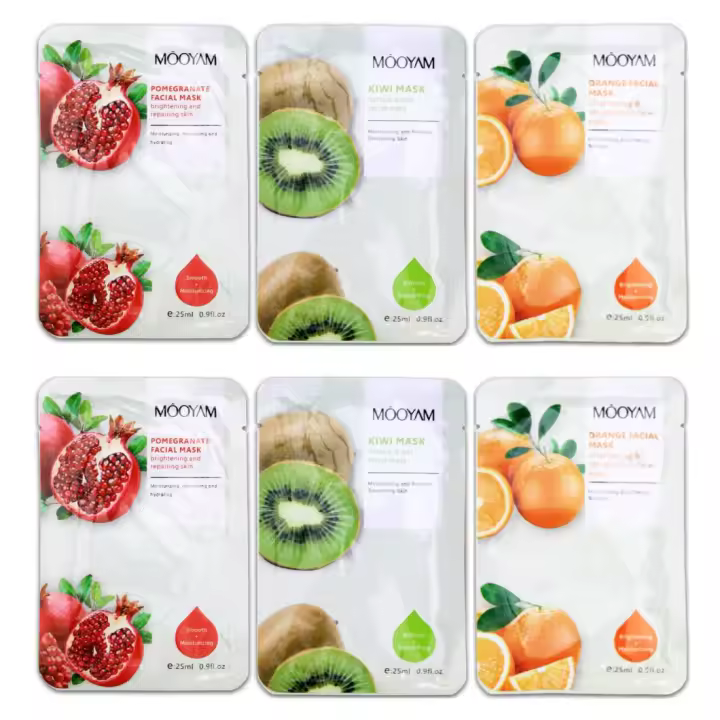 Mascarilla Facial de Ácido Hialurónico Pack (10 ud) Frutas (28ml) - Cosmética Coreana Facial Vegana - Skincare Coreano Hidratante, Mascarillas Faciales Mujer - 1