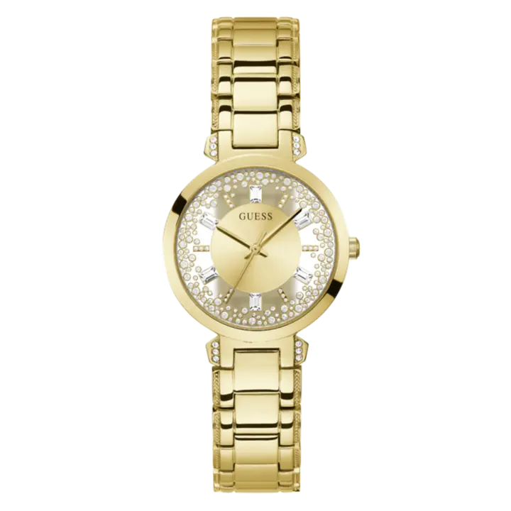 Reloj Guess GW0470L2 para Mujer con Correa de Metal Dorado y Cristal Mineral Resistente Al Agua 30m - 1